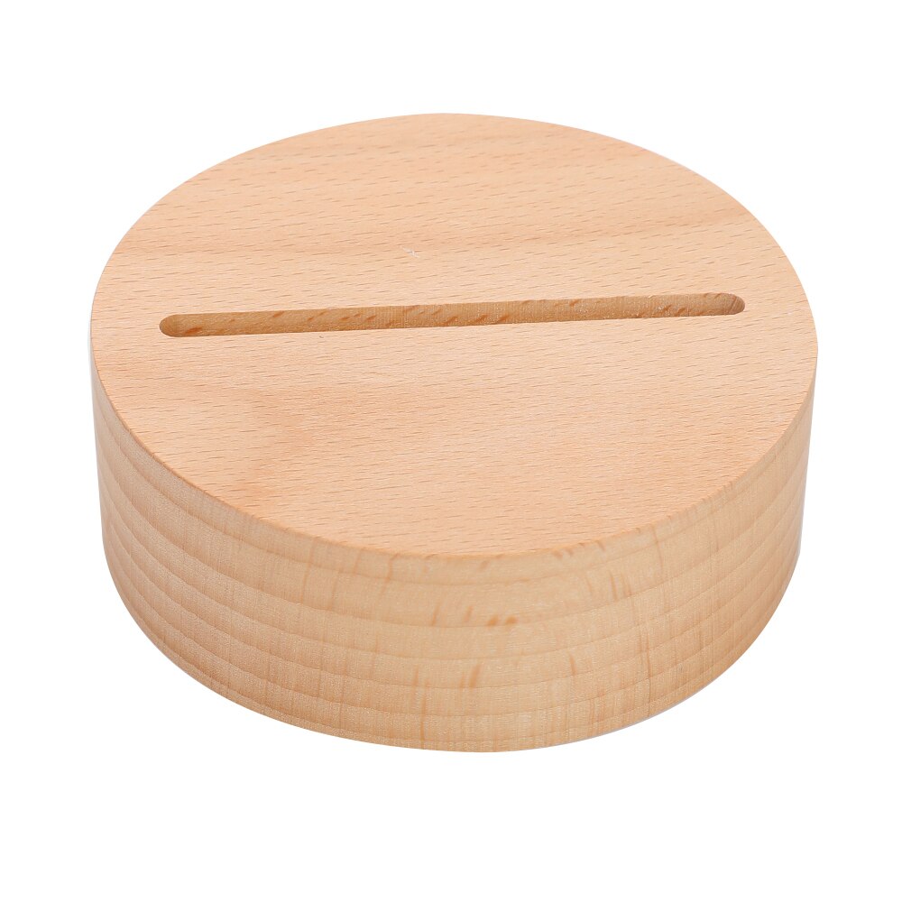 Base de lámpara de madera 3D para mesa, Base de luz LED de noche para soporte de lámpara cálido acrílico, accesorios de iluminación, Base ensamblada a granel, 5 unids/set por juego: Round