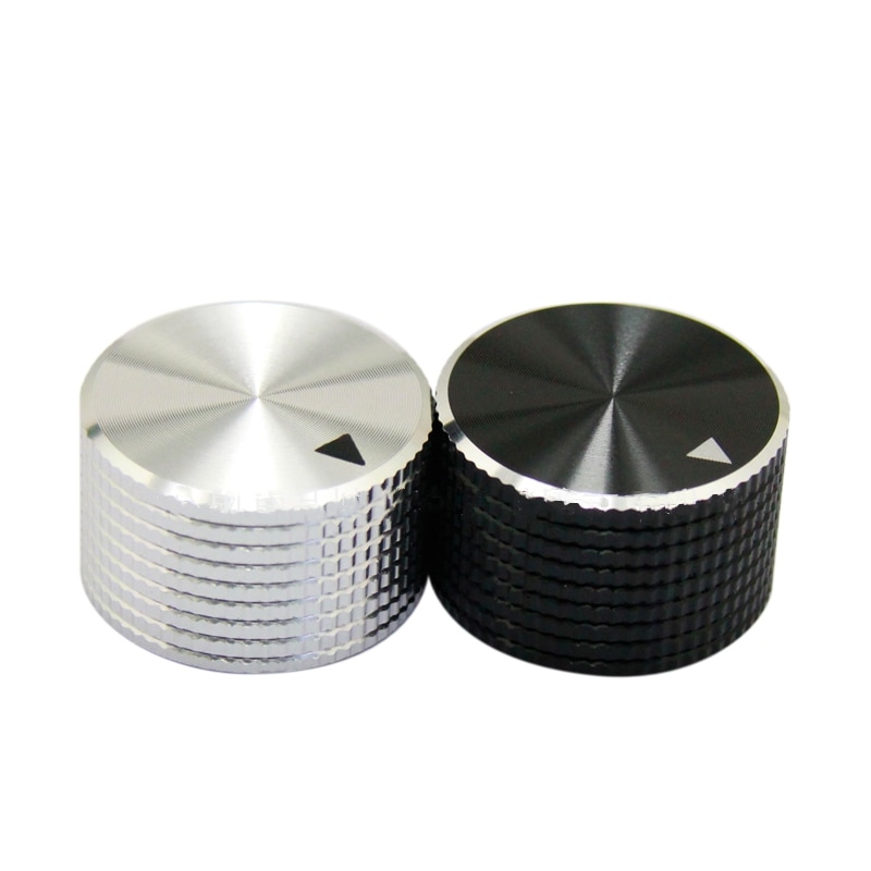 Perilla de potenciómetro de aluminio de alta gama sólida mecanizada, interruptor de volumen de agujero de eje de 6,4mm, 8mm y 10mm, perillas de codificador giratorio, 1 ud.