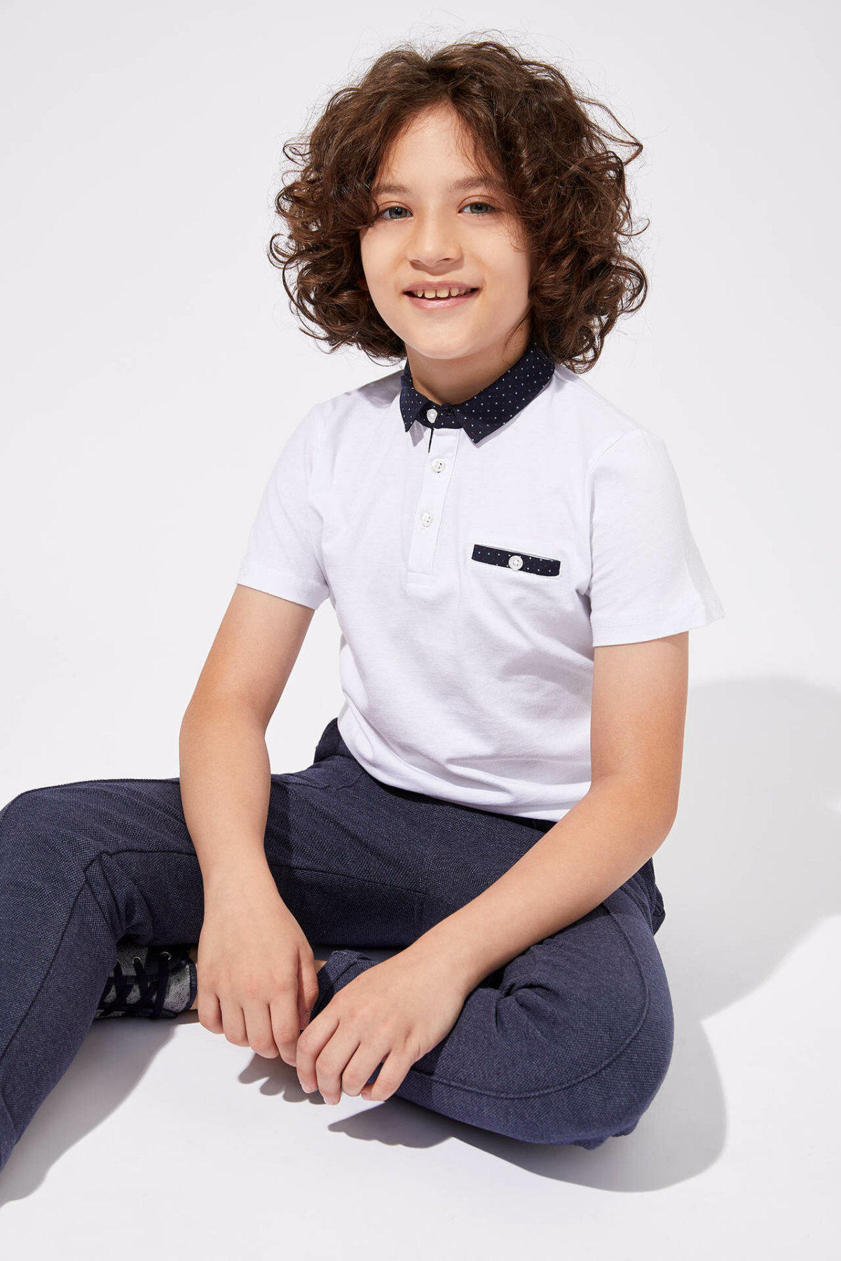 DeFacto Junge Casual Revers Komfort T-Shirt Jungen Lässig Weiß Tops Kinder Dünnes T-shirt Sommer-M1527A619HS