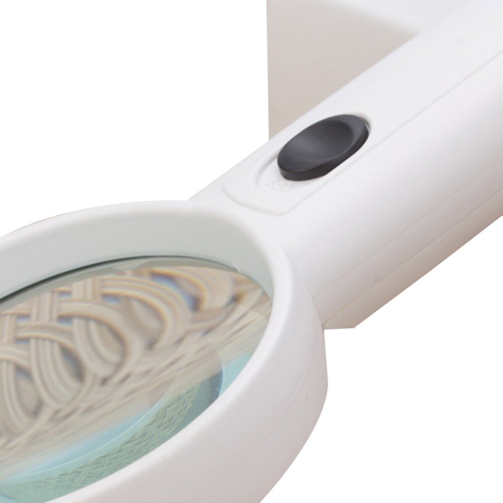 Hand illuminated magnifier / magnifying glass / Reading support with 15 X magnification and LED lens diameter For