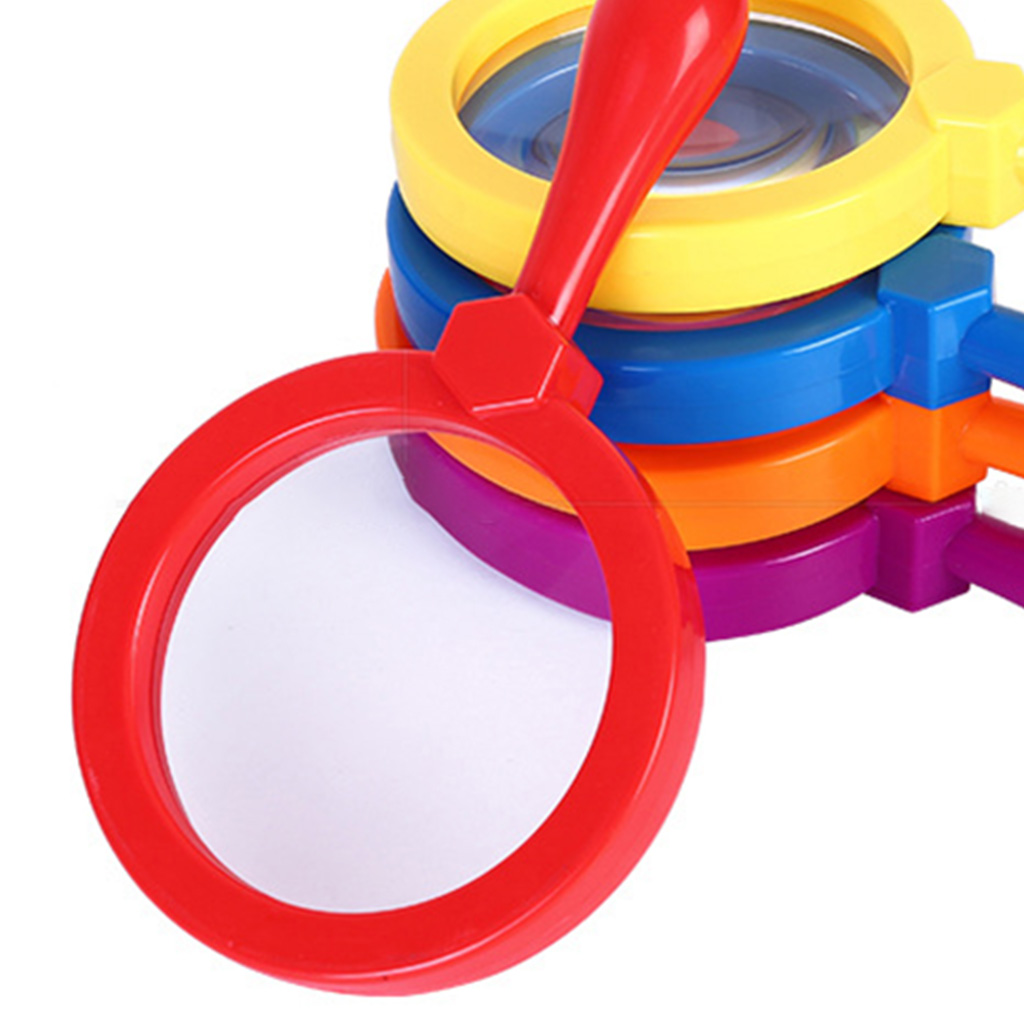 5x Handheld Magnifier with Plastic Handle High Cla-rity Reading Magnifying Glass Book Newspaper Maps Insect Observation