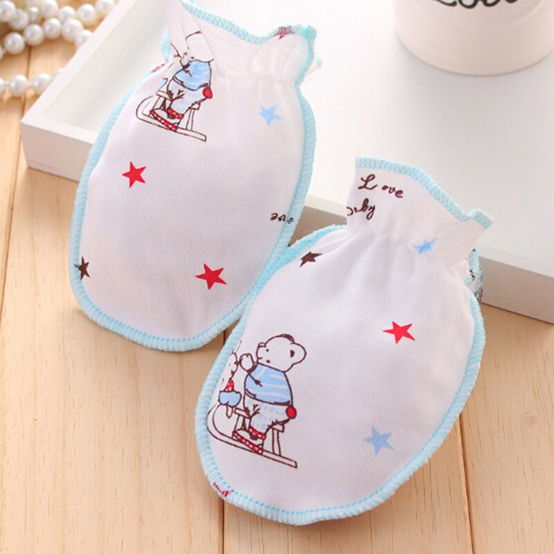 1 paire coton mélangé bébé gants Anti rayure visage main gardes Protection doux -né moufles bébé douche pour bébé fille garçon