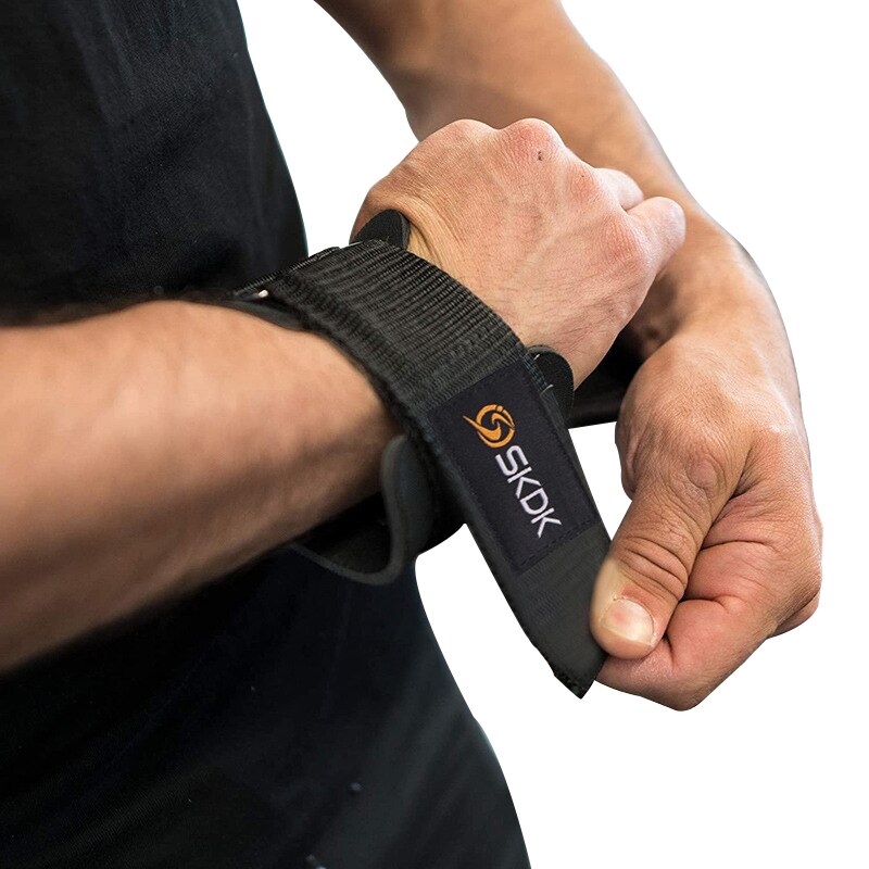 Ganci per sollevamento pesi da palestra cinghie da polso resistenti impugnature per allenamento della forza Deadlift mento su manubri file Powerlifting allenamento