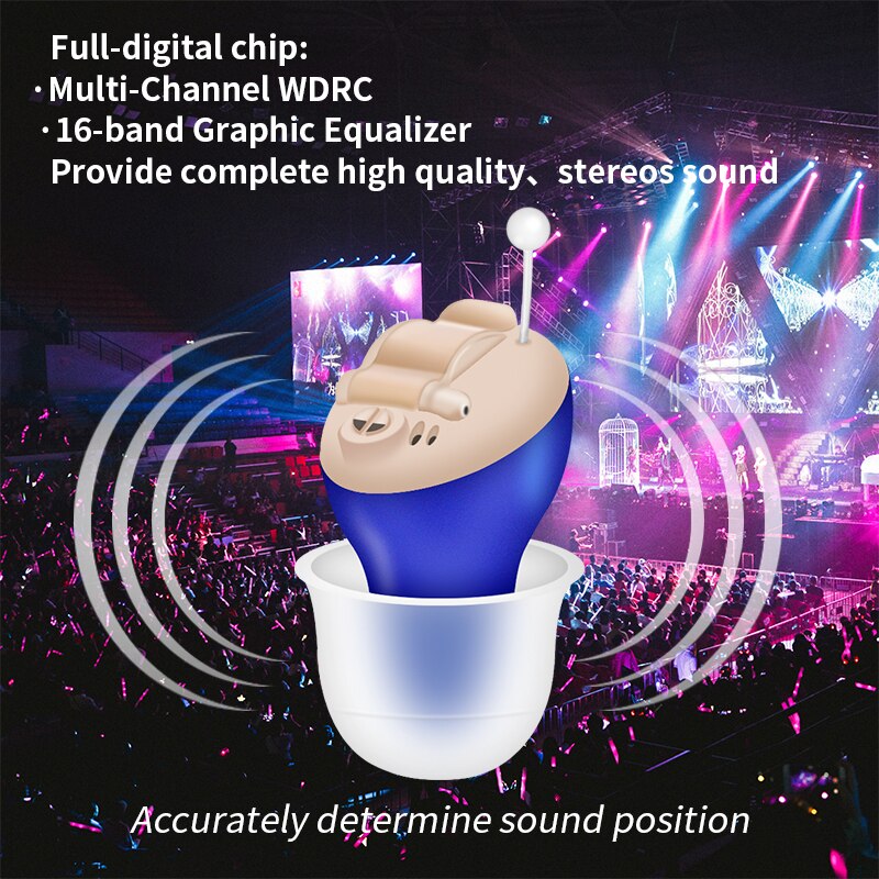 20 channel Digital Hearing Aid Rechargeable CIC Hearing Aids High Power Ear Hearing Sound Amplifier Hearing Device