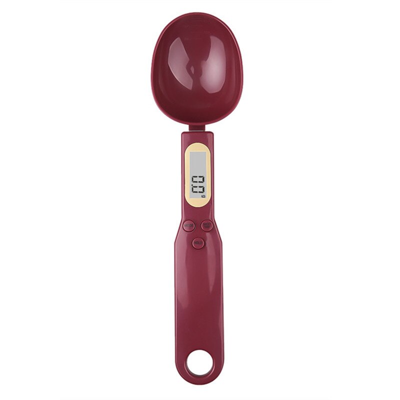 LCD Digital Measuring Spoon Electronic Cooking Food Weight Kitchen Scale 500g 0.1g Coffee Tea Sugar Spoon Scale Kitchen Tool: Red