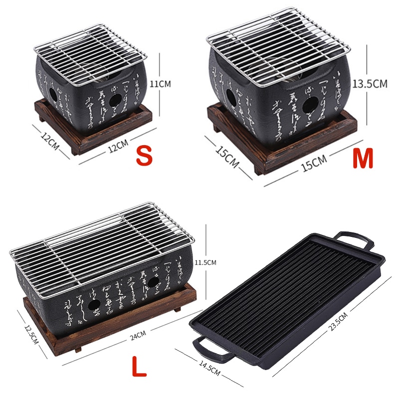 Portable Japanese Bbq Grill Korean Carbon Barbecue Grills Aluminium Alloy Indoor Outdoor Bbq Stove Barbecue Tools