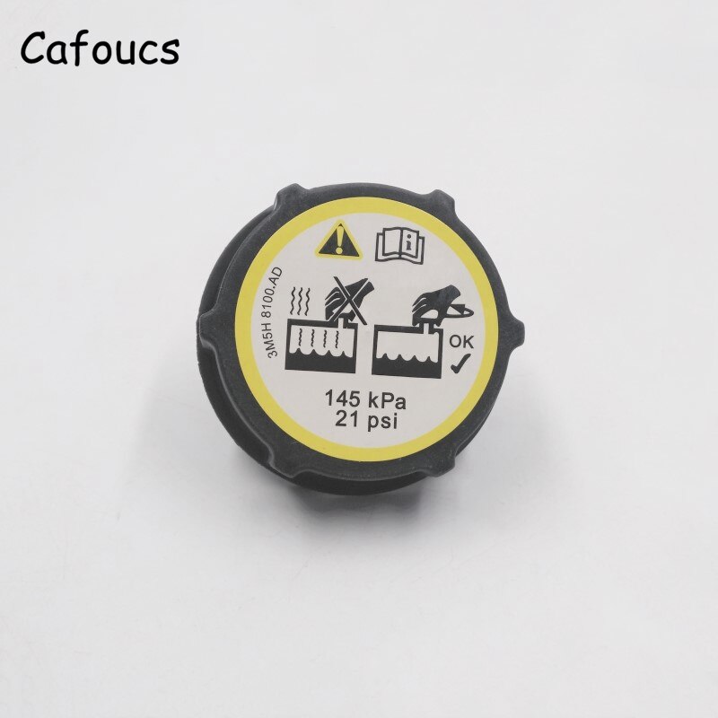 Cafoucs For Ford Focus For Mazda 3 Coolant Water Radiator Bottle Expansion Tank Cap 1301104, 1224233, 3M5H8100AD