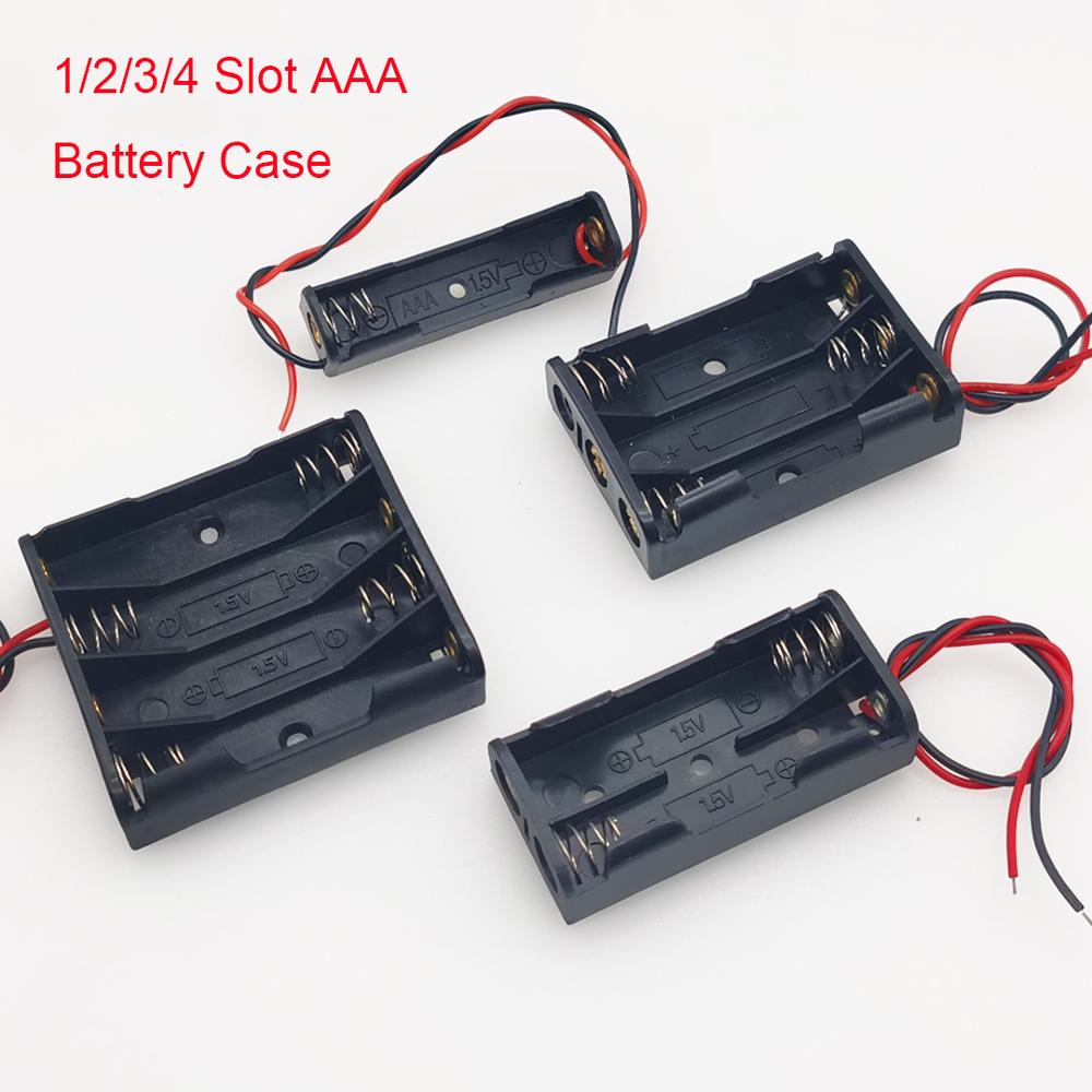 1/2/3/4 Slot AAA Battery Box AAA Battery Case AAA Battery Holder With Leads