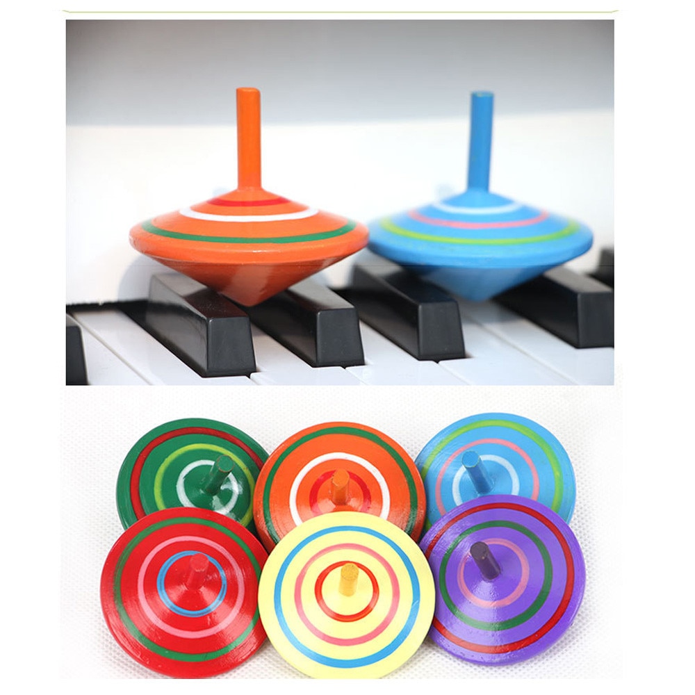 Houten Tol Kleurrijke Fidget Spinner Klassieke Traditionele Speelgoed Voor Volwassenen Kinderen Ouder-kind Interactie Toys Kids