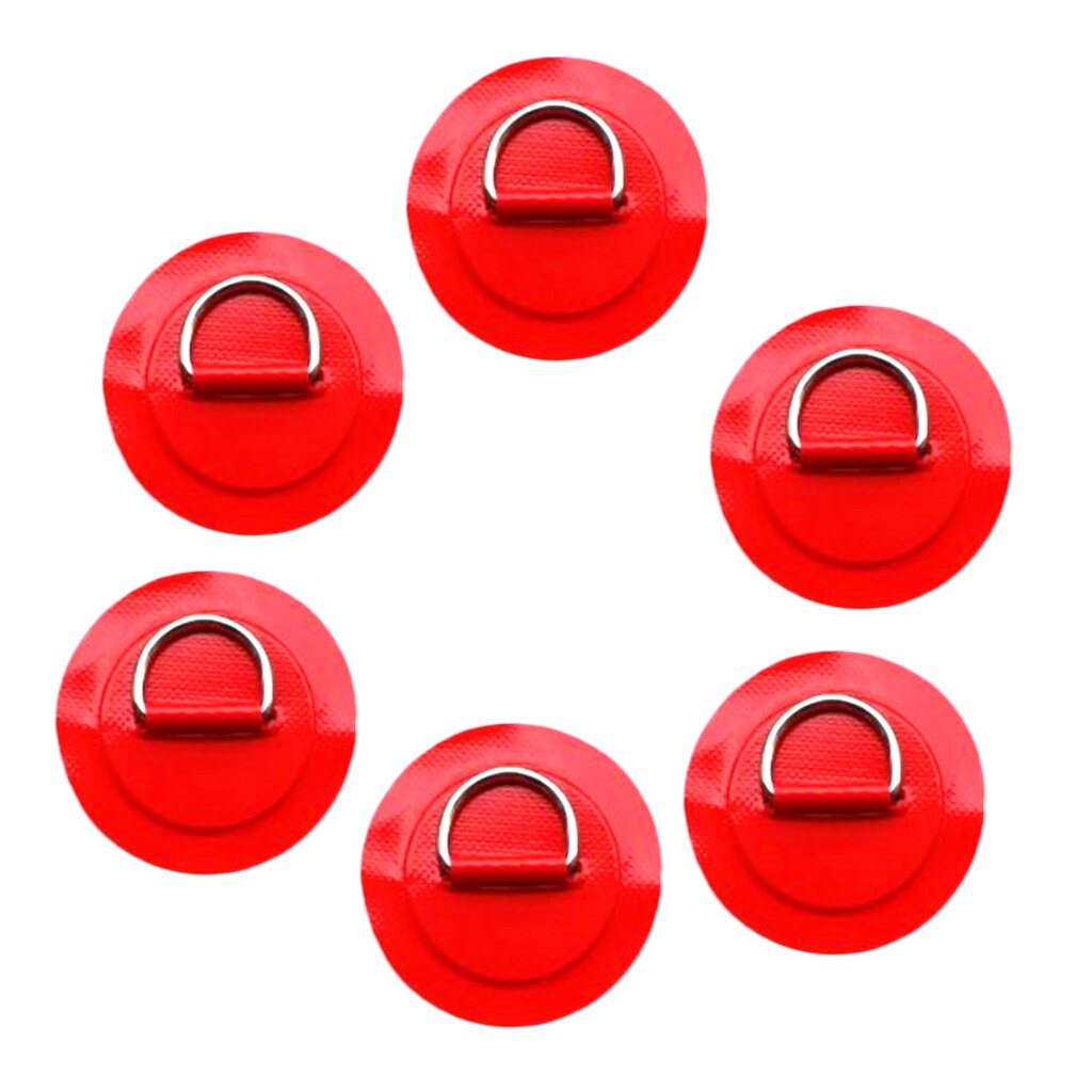 6 pcs/set 3.15' 316 Stainless Steel D Ring Pad/Patch for PVC Inflatable Boat Raft Dinghy Canoe Kayak Surfboard SUP Rowing Boats: Red