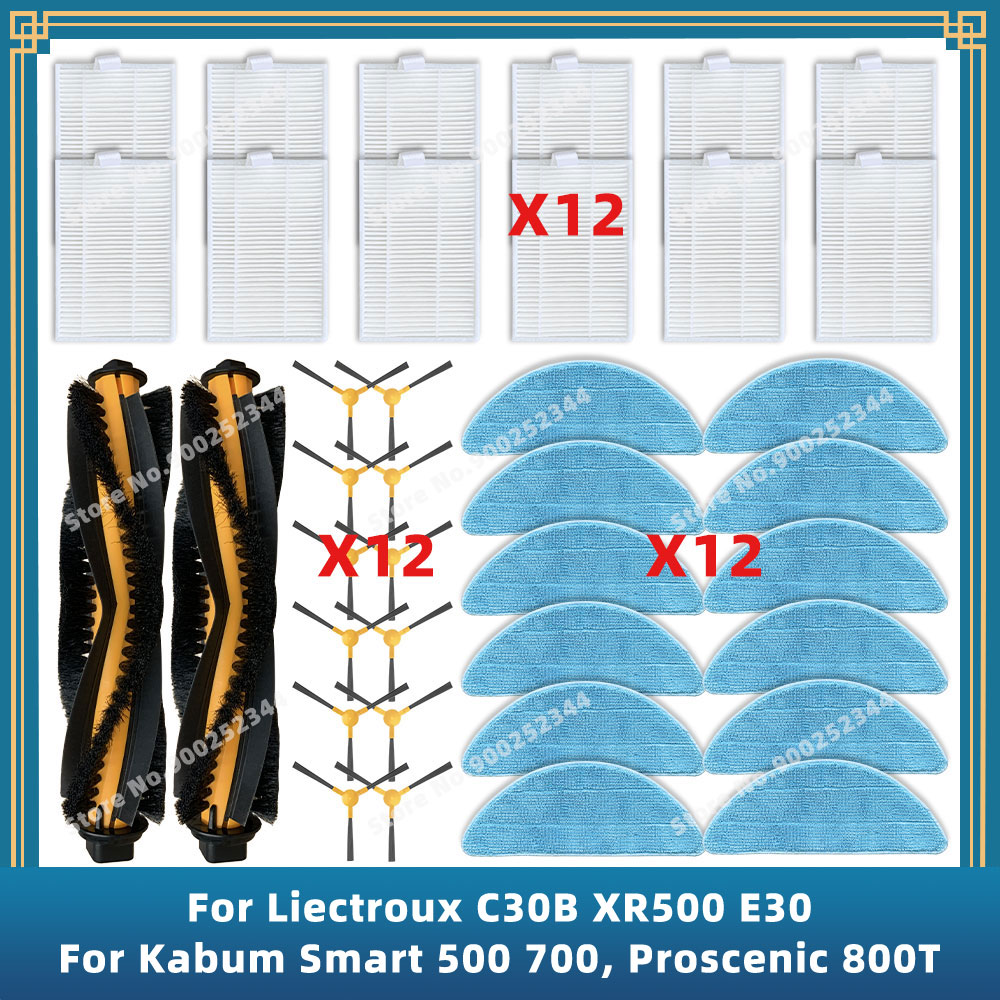 Kompatibel für Liectroux C30B XR500 E30 , Kabum Clever 500 700 , Proscenic 800T 820T 830T 820S ersatzteile hepa Filter hauptseite bürste Mopp tuch