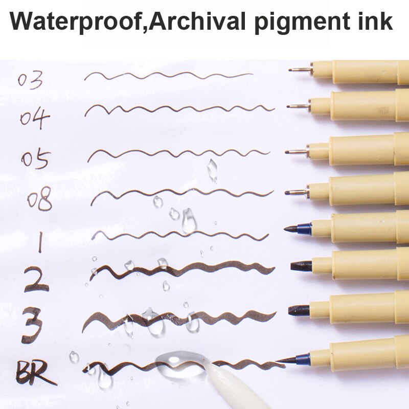 SAKURA PIGMA-bolígrafos Micron con punta de aguja, 003, 005, 01, 02, 03, 04, 05, 08, pincel fino, trazador de líneas, marcadores de dibujo, papelería japonesa