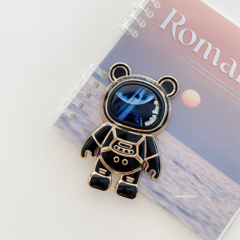 Dobrável Desktop Bracket Kawaii Cartoon Stand Bonito Líquido Quicksand Astronauta Stand Holder Phone Holder Desk Acessórios
