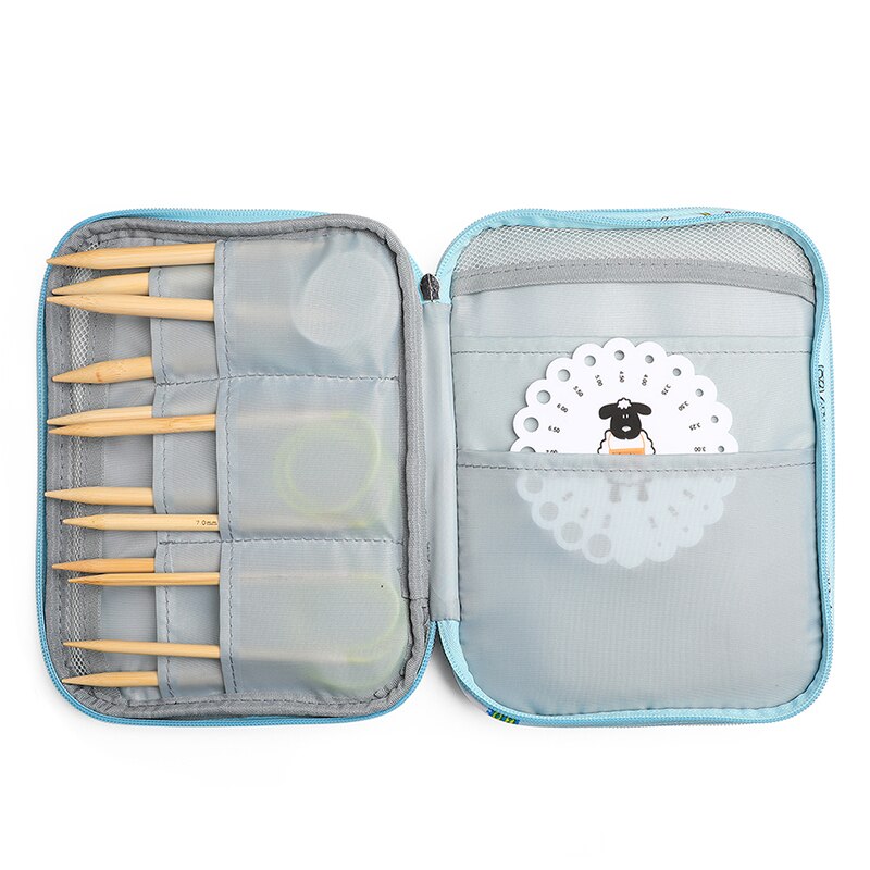 Knitting Needles Set Circular Bamboo Knitting Needles Sewing Accessories Set DIY Yarn Craft Weave Knit Tools