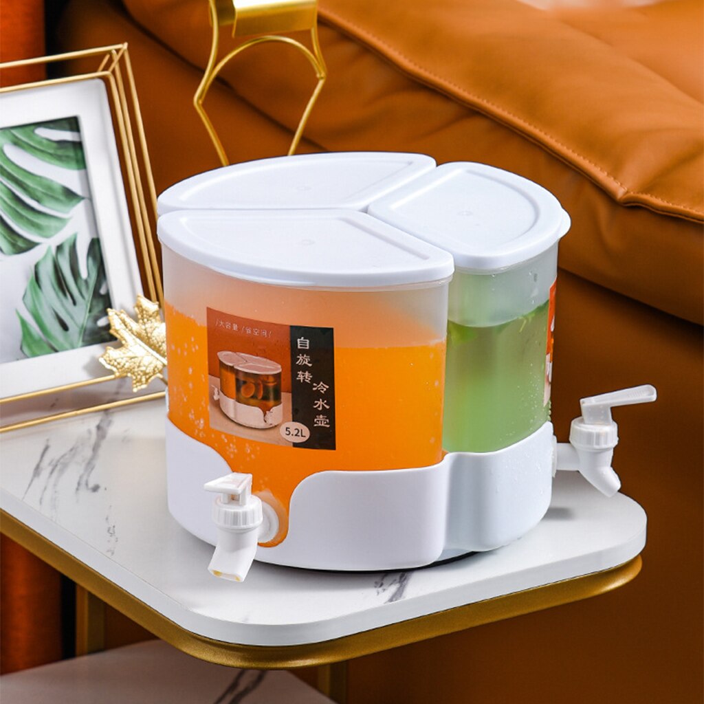 360 Turntable Refrigerator Lemonade Jug Mix Drinks Beverage Dispenser for Cold Juice Beverage Jar Pitcher Water Jug BPA free