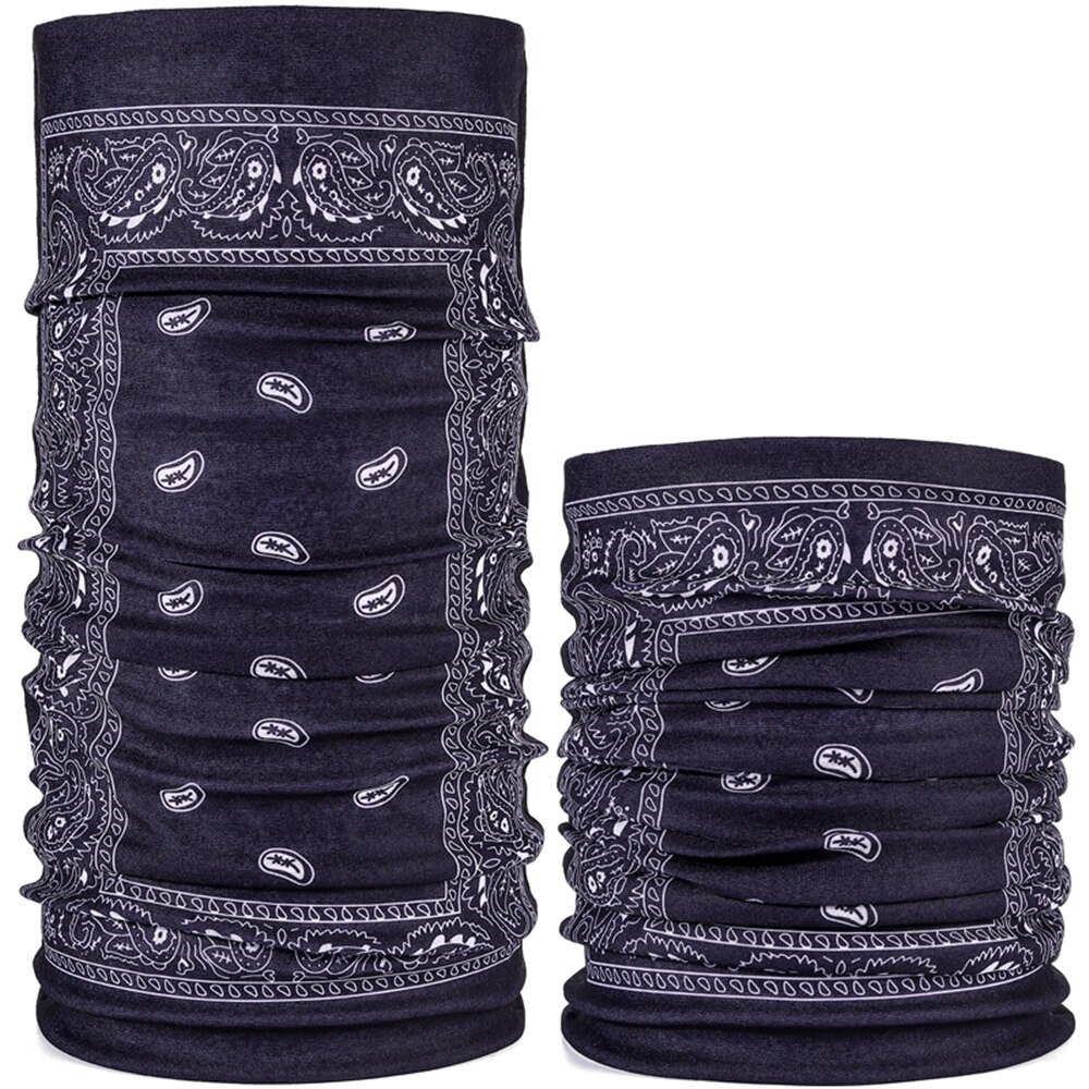 Beschermende bandana nekwarmers outdoor paardrijden kamperen masker bandana's zonbescherming bloemensjaal bloemen wandelsjaals gezichtssjaal: Zwarte bloem