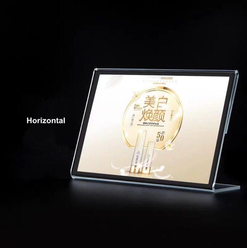 148*210mm A5 Clear Acrylic Advertising Poster Photo Picture Display Frame For Restaurant Drink Store: Horizontal