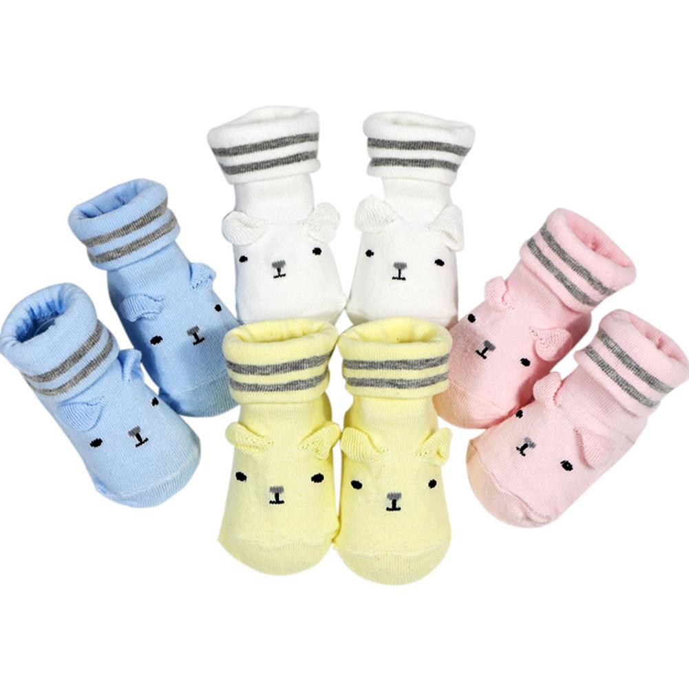 Criança Meias Bonito Dos Desenhos Animados Urso Bebê Ifant Meninos Meninas meias de Algodão Macia e Quente Anti-slip Sole Indoor Piso Tornozelo meias 0-6 meses
