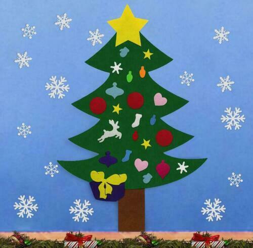 3D Deluxe Felt Christmas Tree Children Toddler Kids UK Christmas Felt Tree Door Wall Hanging Preschool Craft Fuzzy Felt: style1