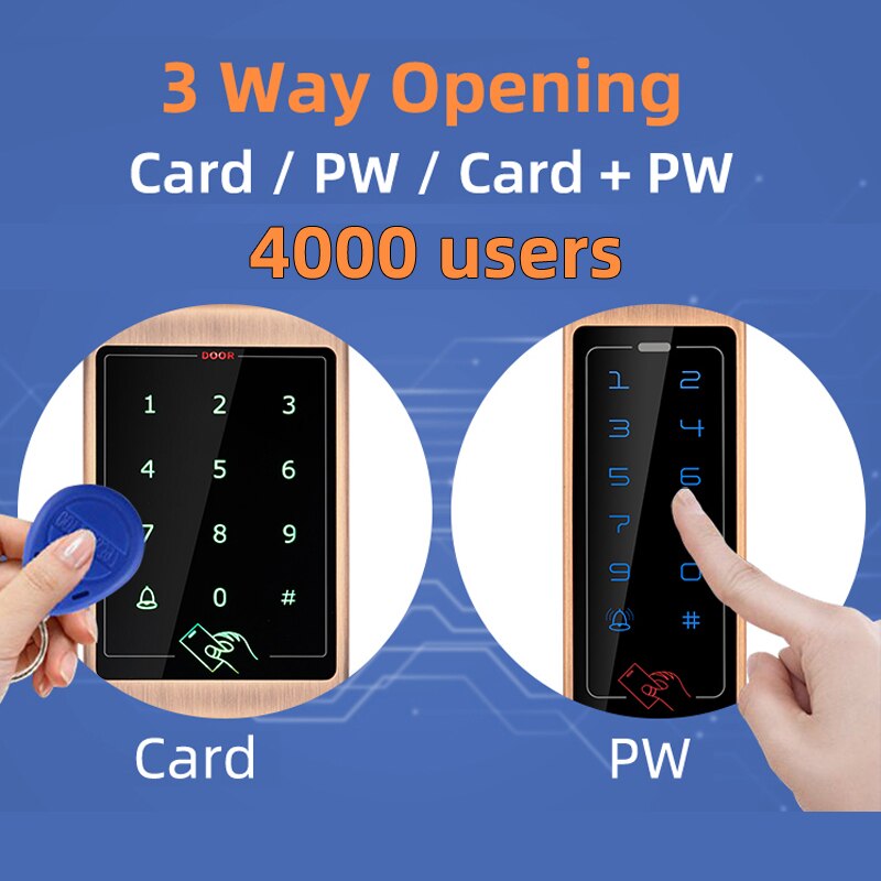 Metal Touch Access Control System RFID Keypad Electric Door Lock Magnetic Controller ID 125khz IC 13.56mhz