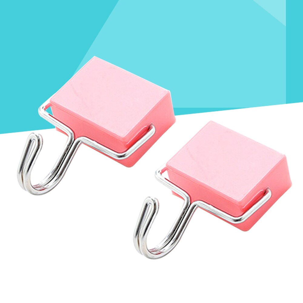 2 Pcs Super Suction Magnetic Hooks Kitchen Refrigerator Powerful Magnet Hanging Hooks (Yellow): Pink