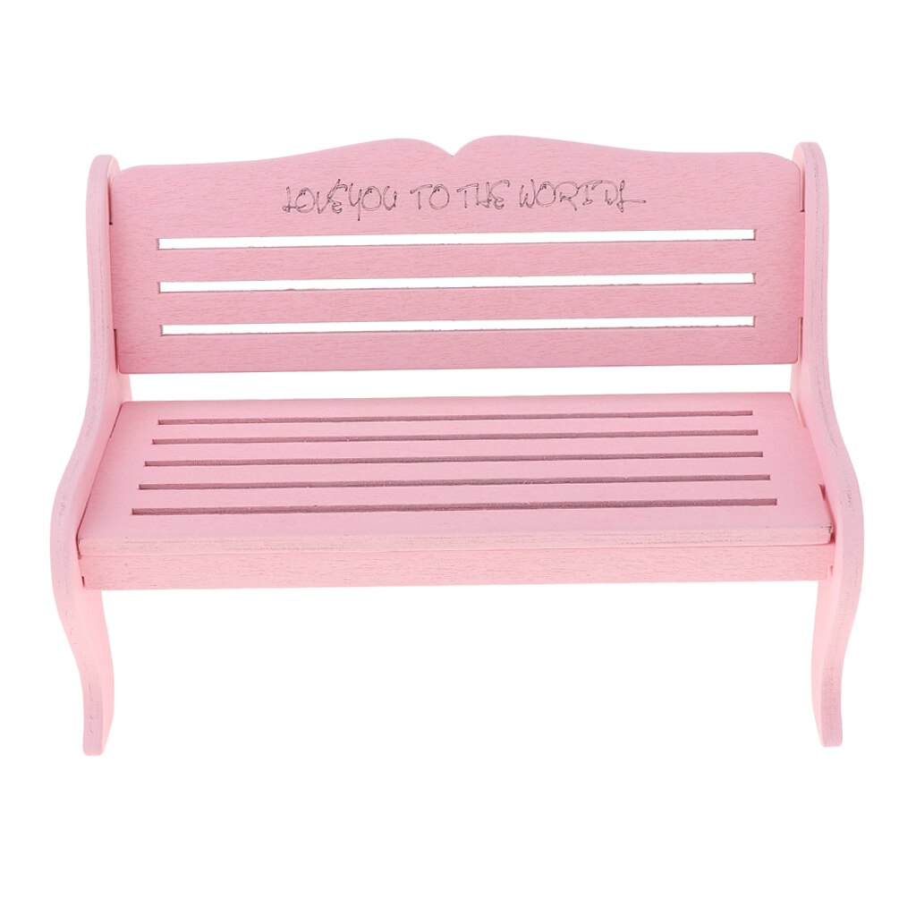 1/6 poppenhuis feeëntuin parkbank meubels voor blythe bjd roze