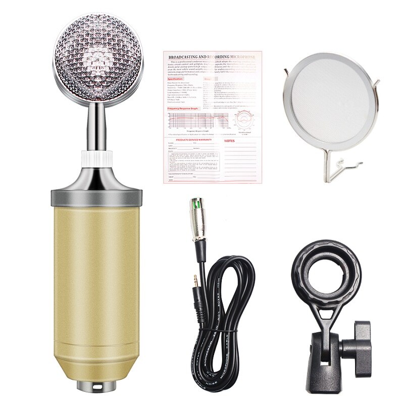Microphone à condensateur filaire BM-8000, carte son, pour enregistrement en Studio, karaoké, Kits de Microphone pour ordinateur, Audio Vocal: 3