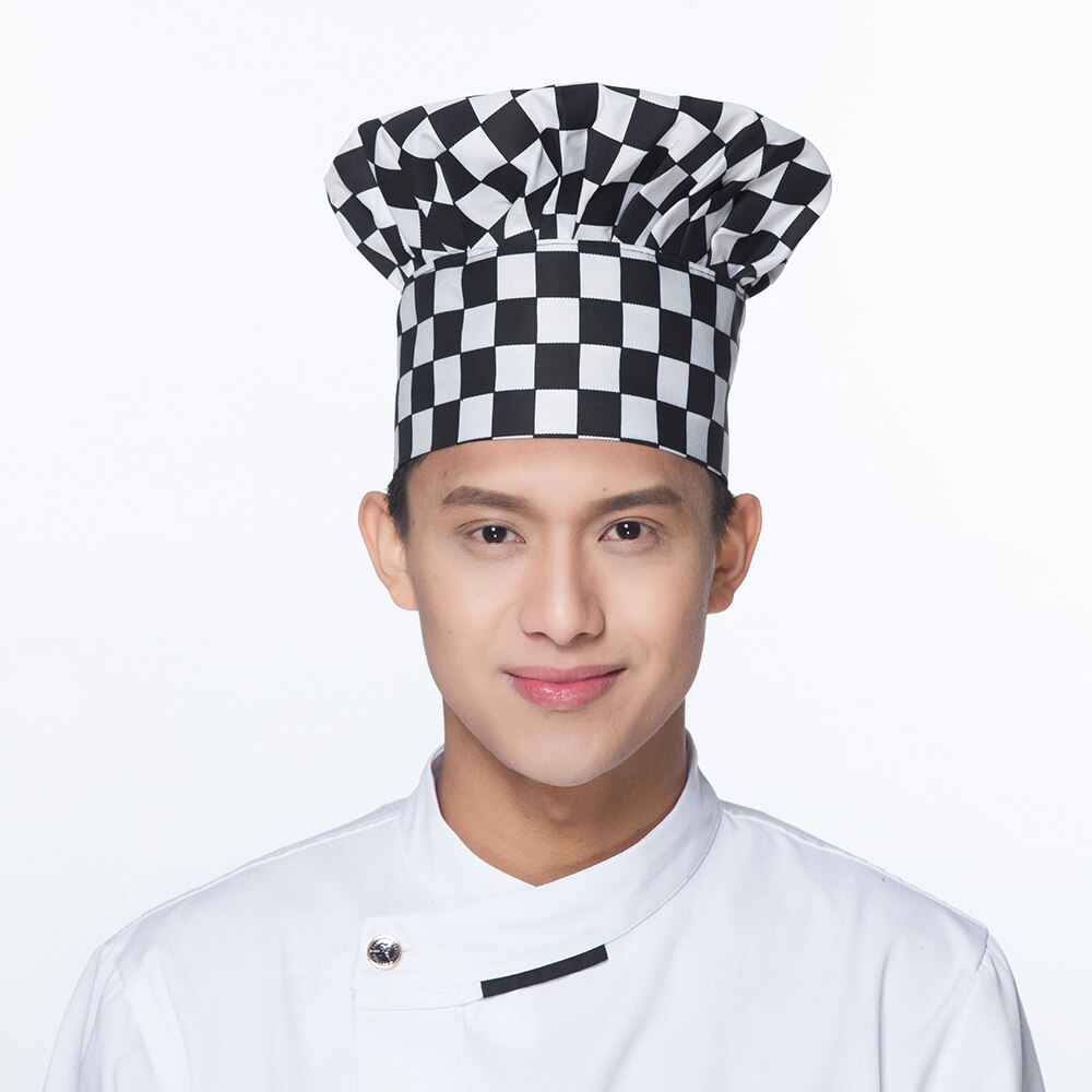 7 farger chili gafler print servitør hatter restaurant kokk matlaging kjøkken arbeidsklær sopp caps kokke uniform: 10