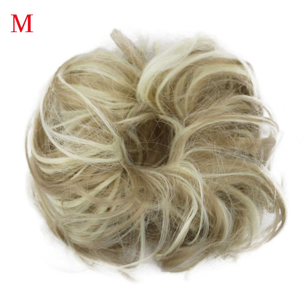 Femmes bouclés désordre chignon cheveux Twirl pièce Scrunchie Extensions coiffure couverture cheveux désordre chignon: M