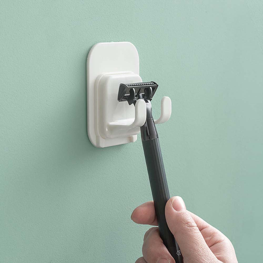 Plastic Paste Hook Bathroom Wall Hanging Razor Holder Plug Rack Bathroom Free Punching Storage Rack