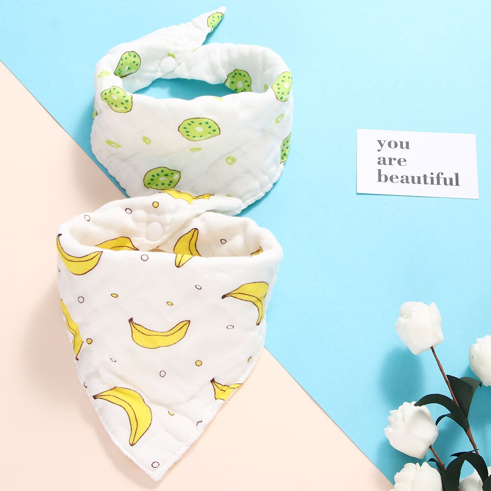 unisex Nette 8-schicht Baumwolle Baby Lätzchen Weichen Obst aufbringen Banane Erdbeere Bandana für Kleinkind Kleinkind Rülpsen Fütterung Speichel handtuch