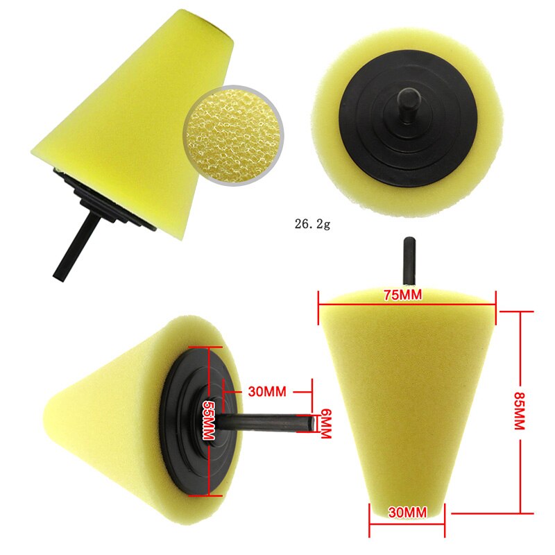Auto hjul poler svamp används underhåll för elektrisk borr 4 tum polering kul polering kon bil nav polerings svamp