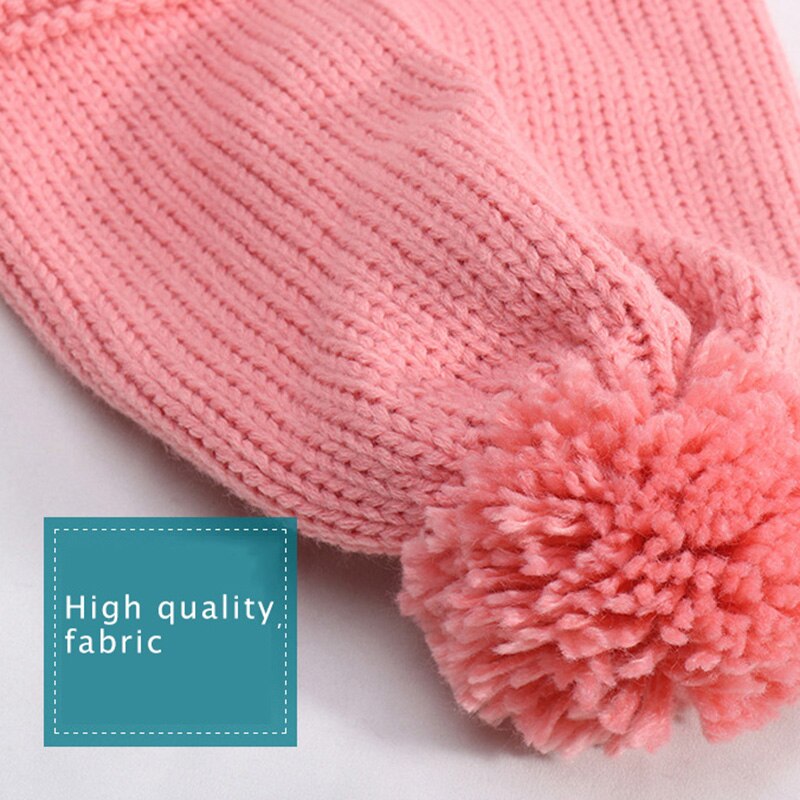 Kinderen wintermuts schattige pompon gebreide babymutsen effen kleur bescherm oorkap voor kinderen jongens meisjes warme benaie