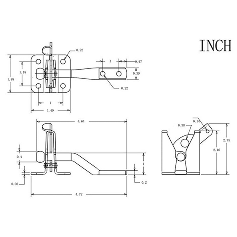 Gate Latch Automatic Gravity Lever Fence Gate Lock for Wood Fence Gate Door Latches Steel Black, 2Pcs &amp; 3Pcs