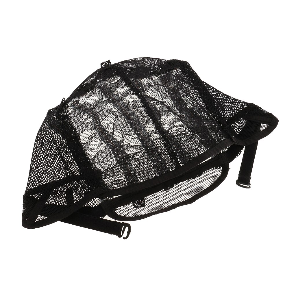 Elastic Wig Cap Mesh Net with Adjustable Stretch Lace Straps Hairnet for Making Wigs Dome Cap Mesh Lace Cap for Wig