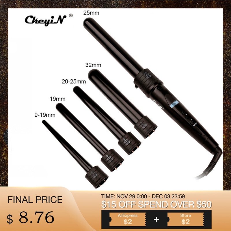 LCD Digital Perm Ceramic Hair Curler 19mm 32mm Large Waver Curly Hair Waver Roller Fast Heating Curling Iron Wand