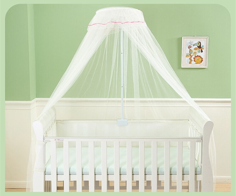 Zomer 0-3 Jaar Baby Bed Crib Netten Hung Dome Klamboe Met Houder Self-Stand Opknoping Netto gordijn Kinderen Kinderbedje Canopy: Pink