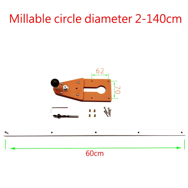 Kreis Schneiden Jig Für Makita Elektrische Hand Trimmer Gleichgewicht Gremium Holz Router Fräsen Kreis Fräsen Mutter Holzbearbeitung Werkzeuge: C 60cm