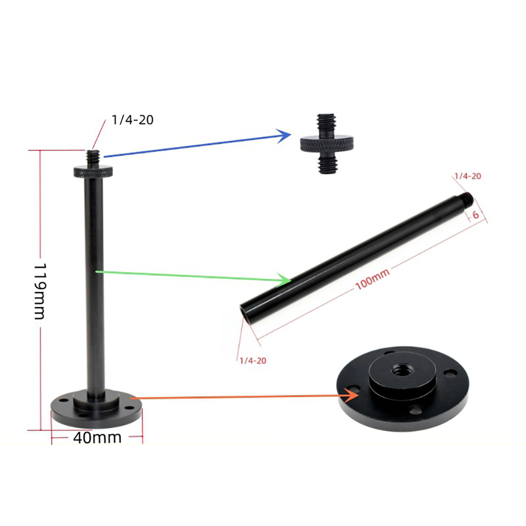Soporte para lámpara de Camping, poste de luz desmontable, aleación de aluminio, soporte para luz exterior, colgador de lámpara, soporte adaptador para trípode de montaje 1/4-20: Grey
