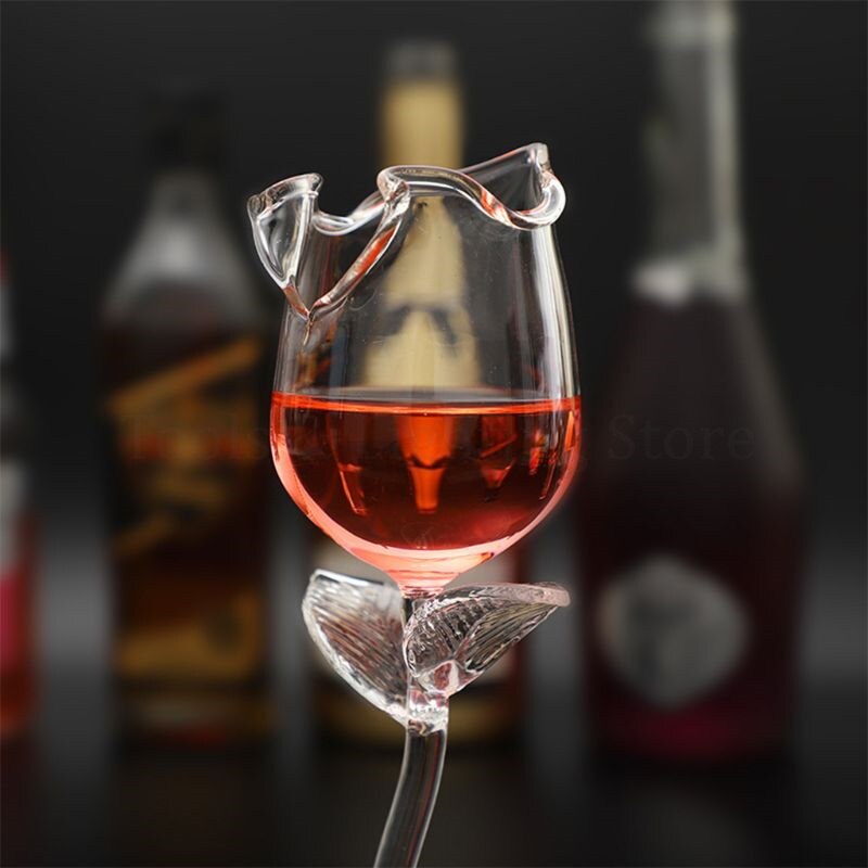 Vinho tinto extravagante cocktail copo 100ml rosa em forma de flor copo de vinho festa vinho bebida