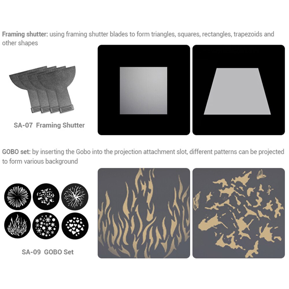 Godox S30 S60 Scherpstellen Led Light Accessoires Projectie Lens SA-P Gobo Set SA-09 Kleurgels Kit SA-11 Softbox SA-30 Fotografie