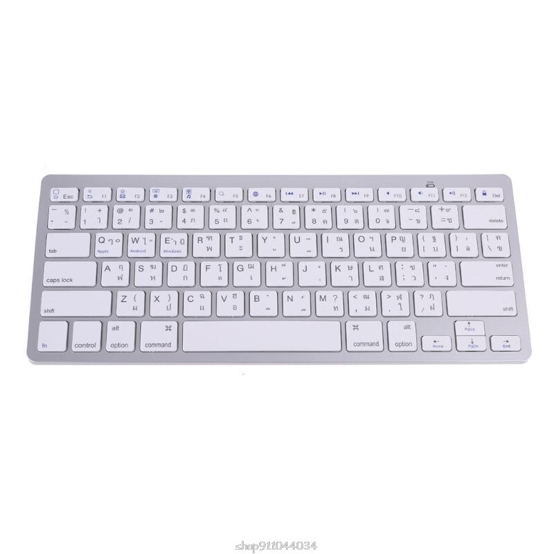 Thailand English Thai 78 Keys Wireless Bluetooth Keyboard for i-Pad Laptop Mac-book Tablet PC Mobile Phone Notebook Ja06 20: Default Title