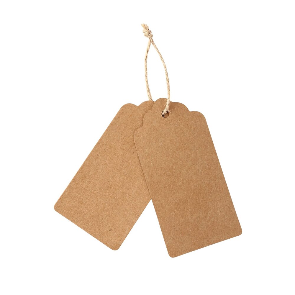 100 Uds etiquetas de ropa marrón Kraft/Blanco/Negro etiquetas de papel etiqueta boda hornear papel Etiqueta de tarjeta joyería encantos decoración 2*4cm