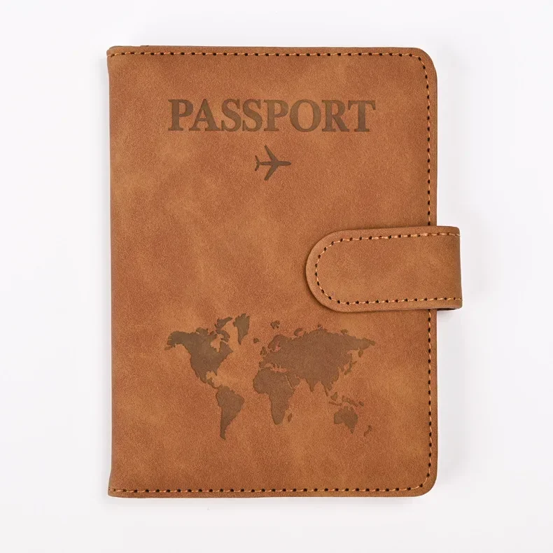Funda para pasaporte de cuero PU para hombre y mujer, porta pasaporte de viaje con tarjetero, funda protectora tipo billetera: Rojo