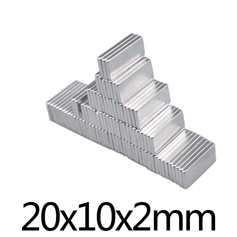 10-50 Stuks 20X10X2 Mm Zeldzame Aarde Magneet 20mmX10mm Blok Rechthoekige Magneten 20X10X2 Mm Permanente Neodymium Magneet 20*10*2 Mm
