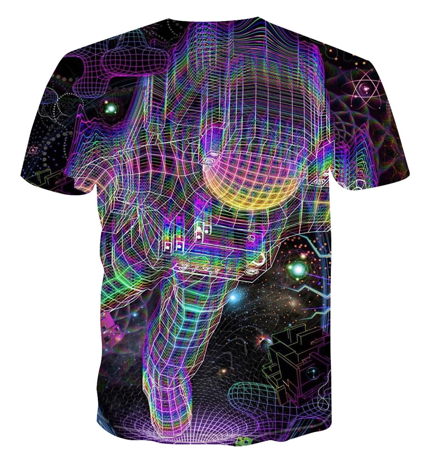 3d t-shirt psykedelisk tryk astronaut t-shirt herre sommer hip hop t-shirt herre skjorte kortærmet herre mærke t-shirt