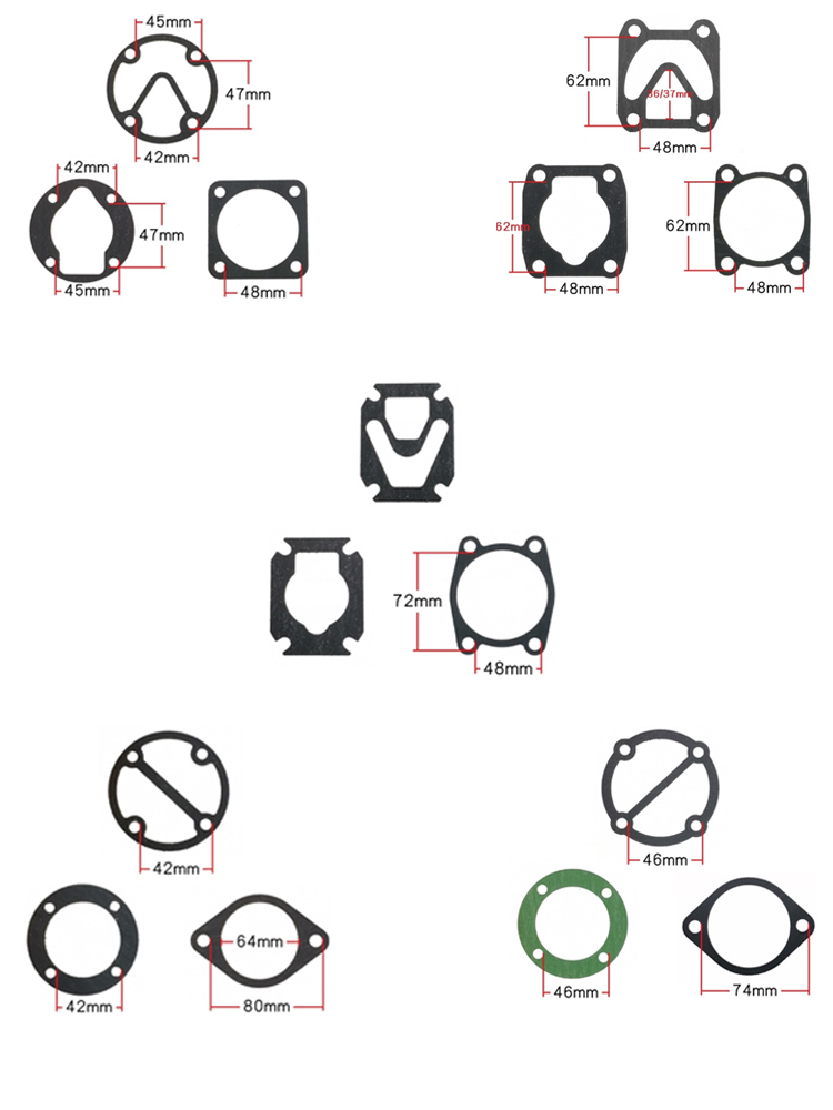 1 set/3pcs Paper Pad Clip Steel Sheet Air Compressor Cylinder Head Base Valve Plate Sealing Gasket Washers