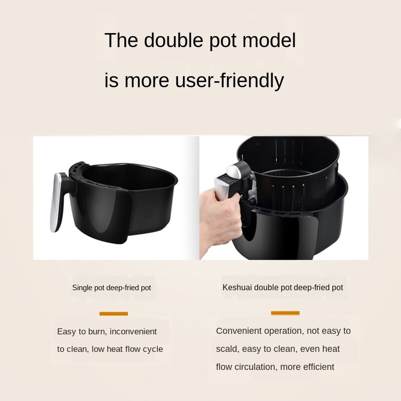 Multi-Functional Air Deep-Fried Pot Home with 5.5L... – Grandado