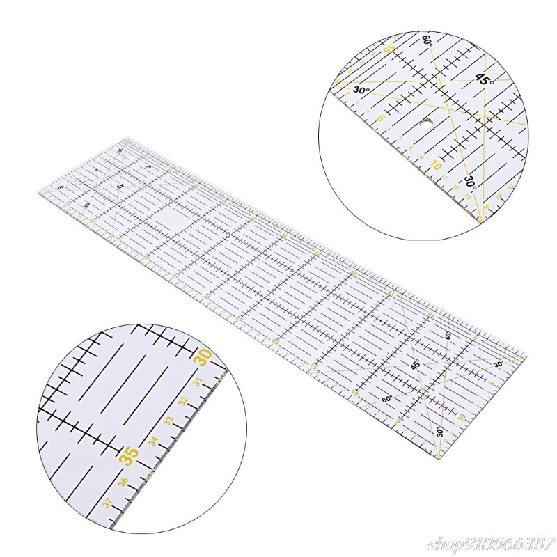 Ferramenta de corte régua para bordar retalhos, 30/45/60cm, espessura transparente, faça você mesmo o21 20