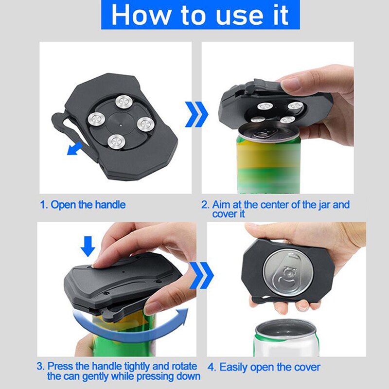 Topless Can Openers Go Swing Can Top Remover Manual Bevergae Can Remover Houdehold Bar Tool